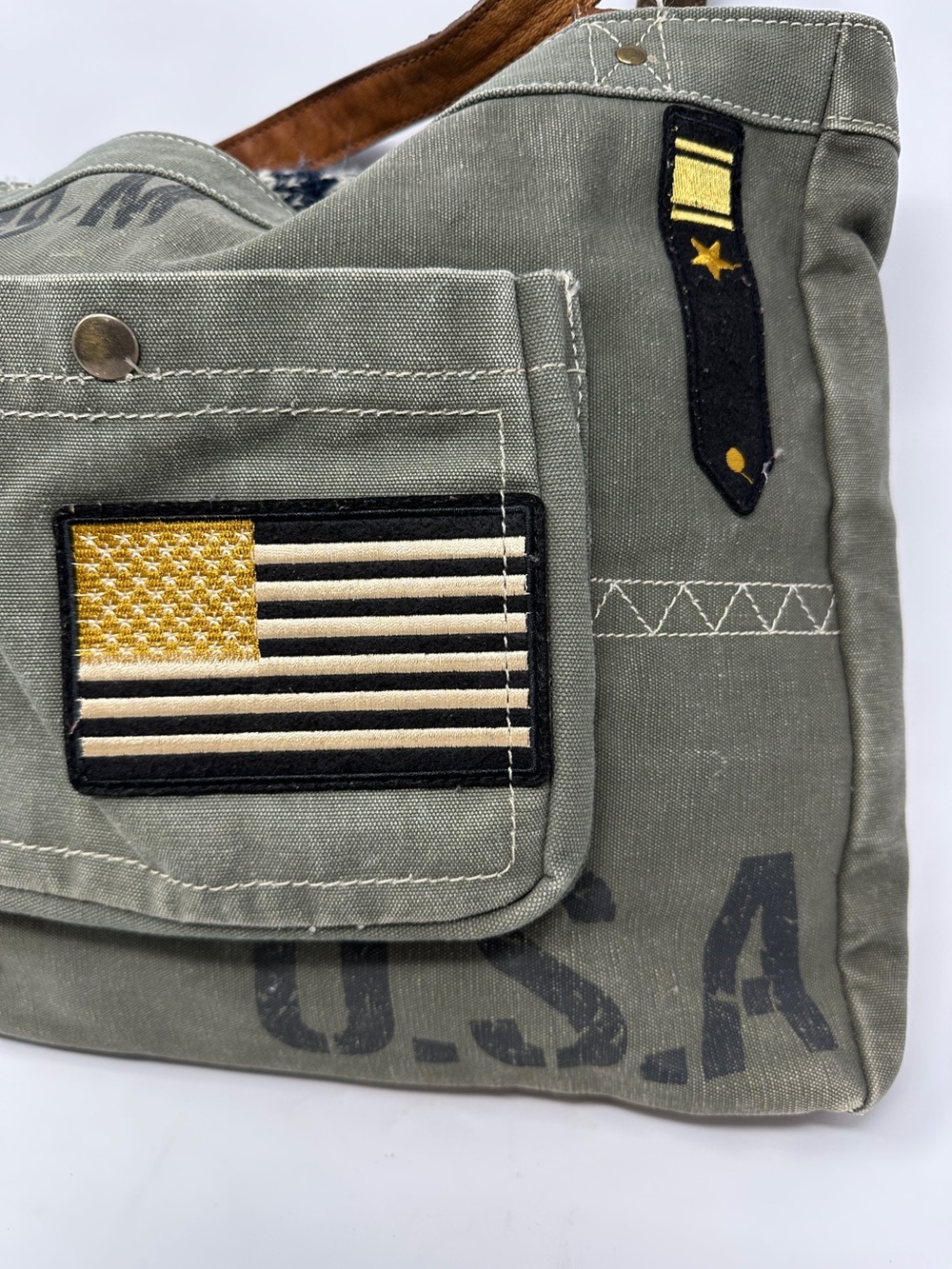 Mona B bag - Mona B tote - canvas tote military bag - Picture 13 of 16